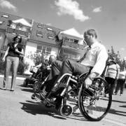 Bürgermeister Kaufmann im Rollstuhl